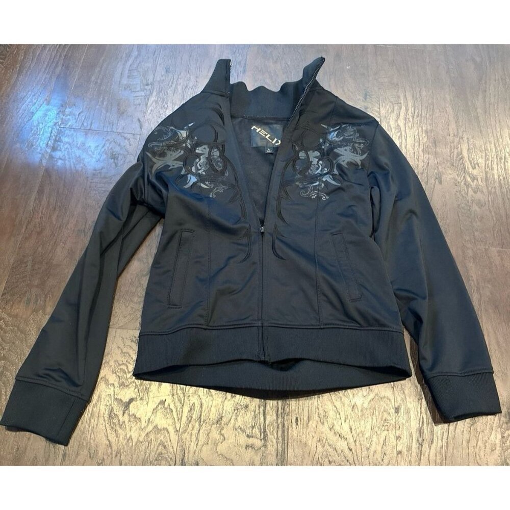 HELIX‎ Men's Black Zipper Jacket 100% Polyester Size Large